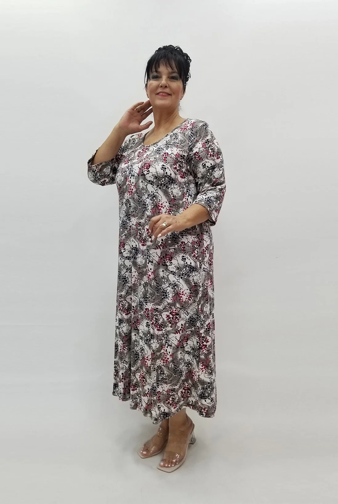 Miraggio Büyük Beden Elbise 98821 BORDO