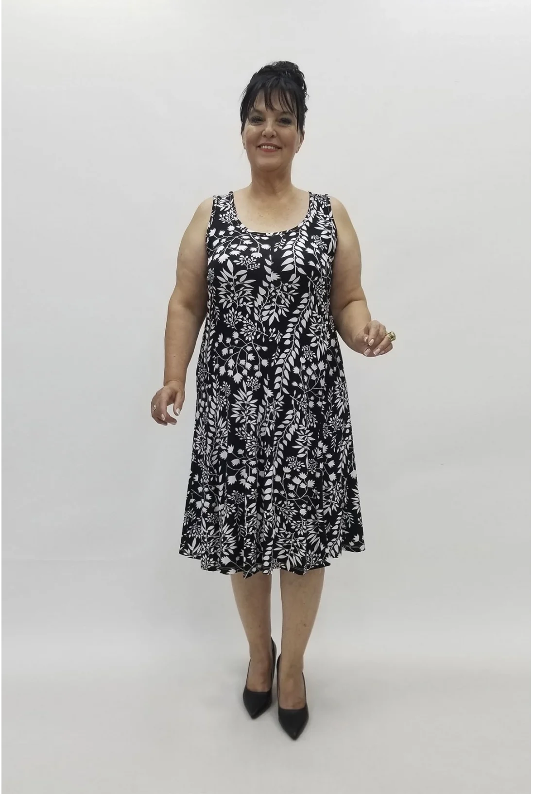 Miraggio Büyük Beden Elbise 98854 SİYAH/BEYAZ