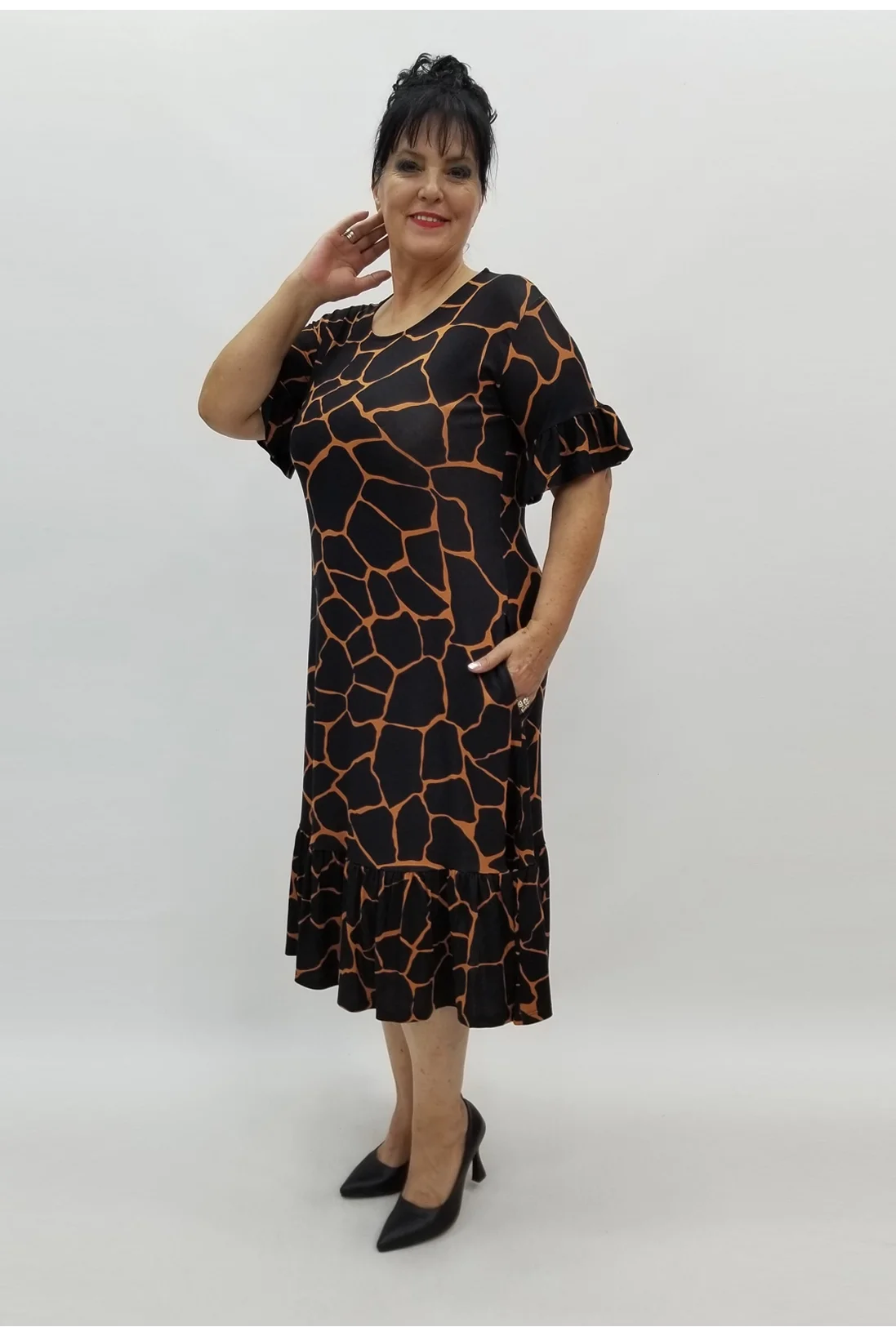 Miraggio Büyük Beden Elbise 98879 SİYAH