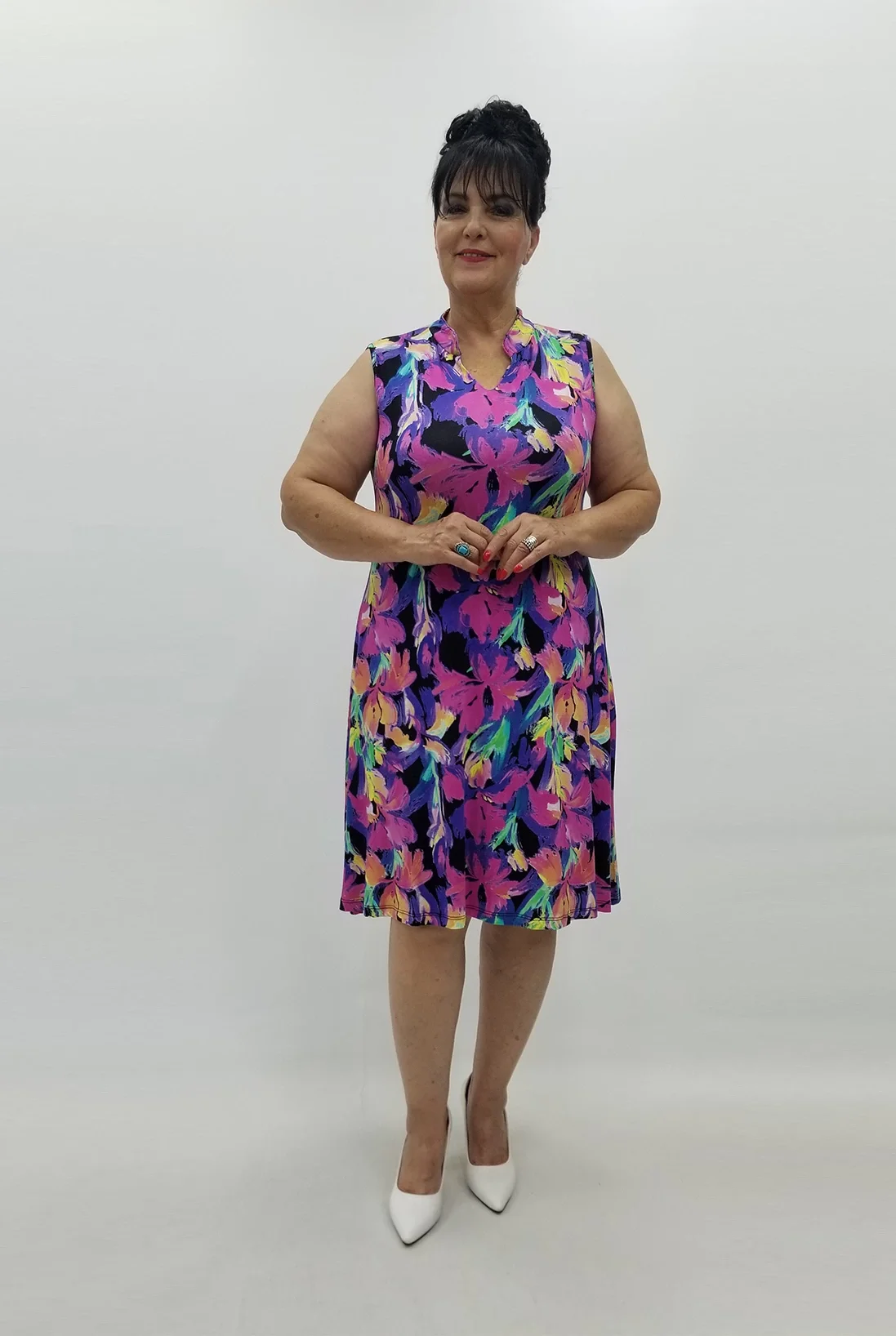 Miraggio Büyük Beden Elbise 98890 FUŞYA