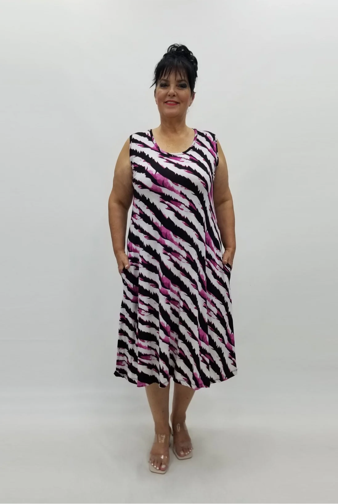 Miraggio Büyük Beden Elbise 98906 FUŞYA