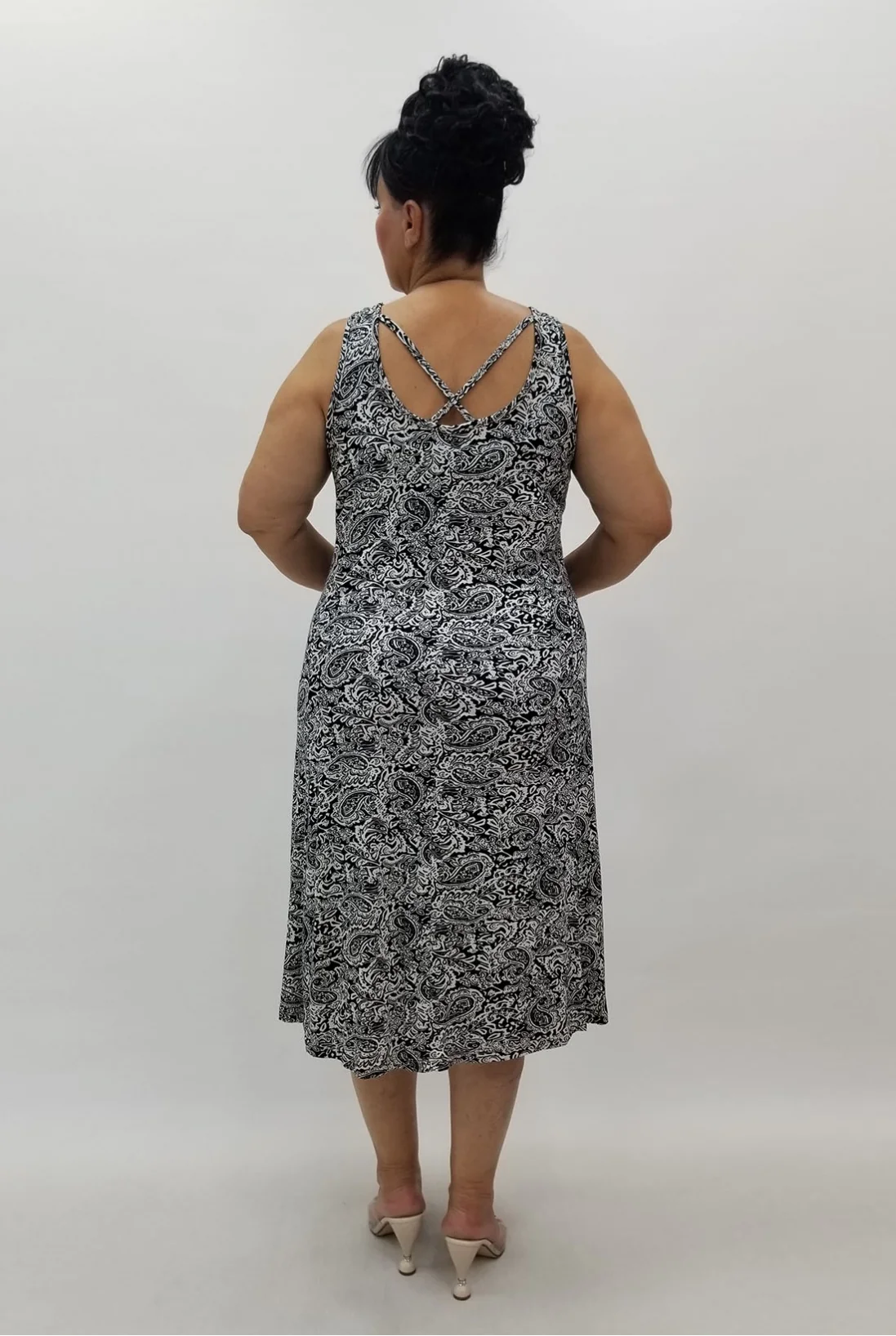 Miraggio Büyük Beden Elbise 98912 SİYAH/BEYAZ