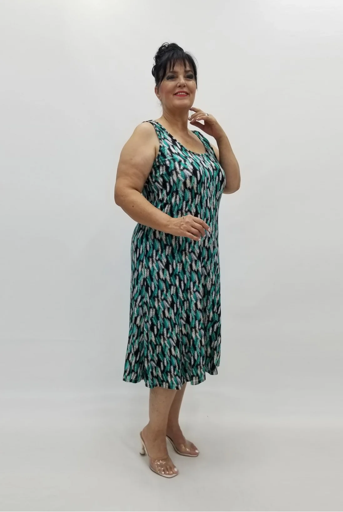 Miraggio Büyük Beden Elbise 98913 YEŞİL