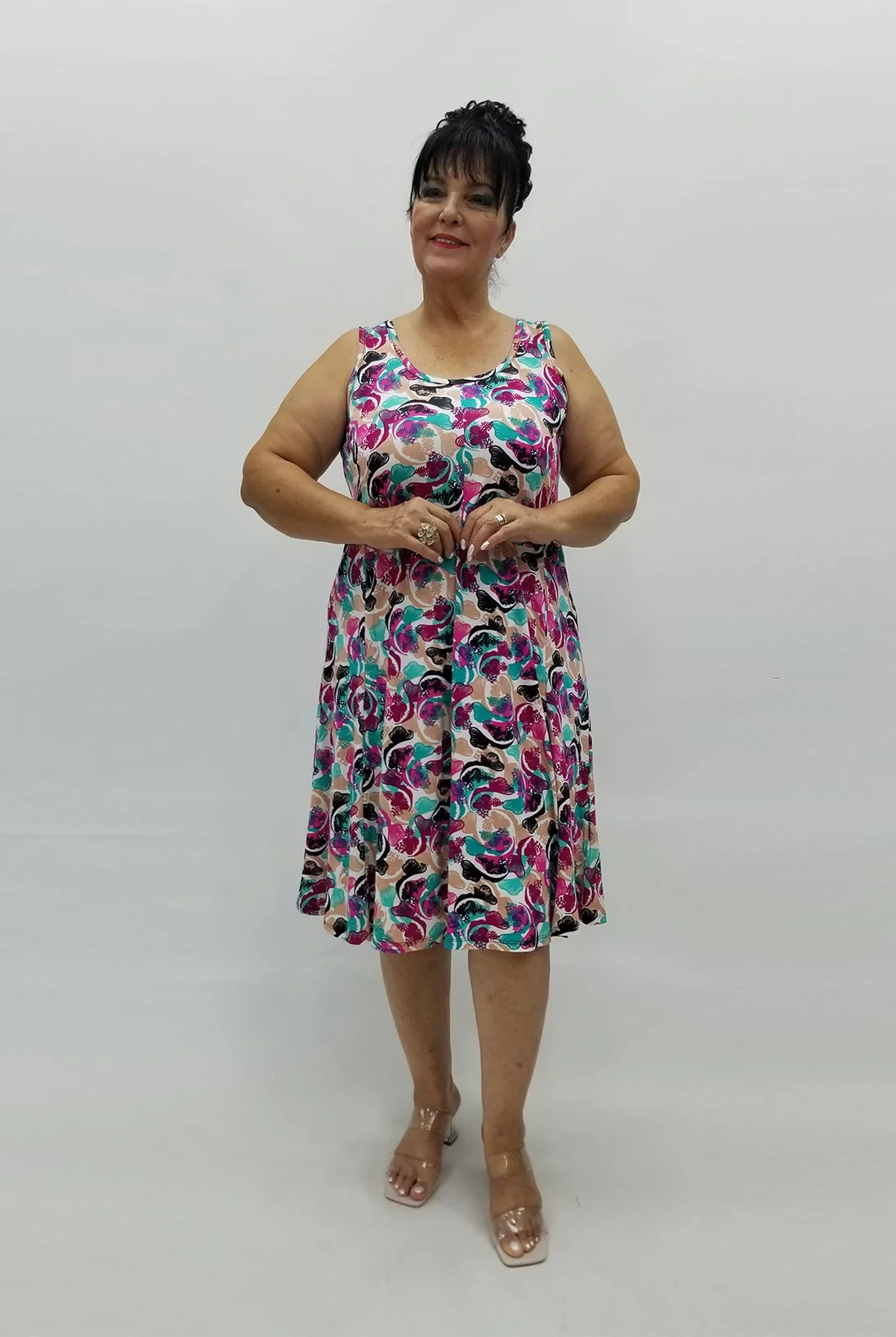 Miraggio Büyük Beden Elbise 98991 FUŞYA