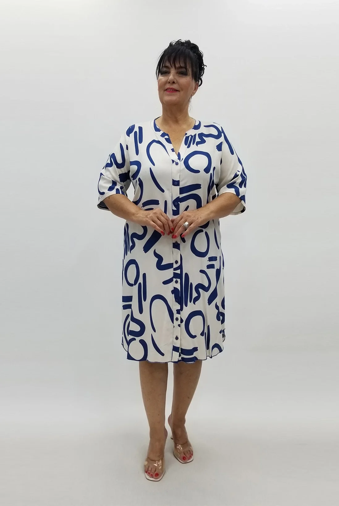 Miraggio Büyük Beden Elbise 98995 İNDİGO