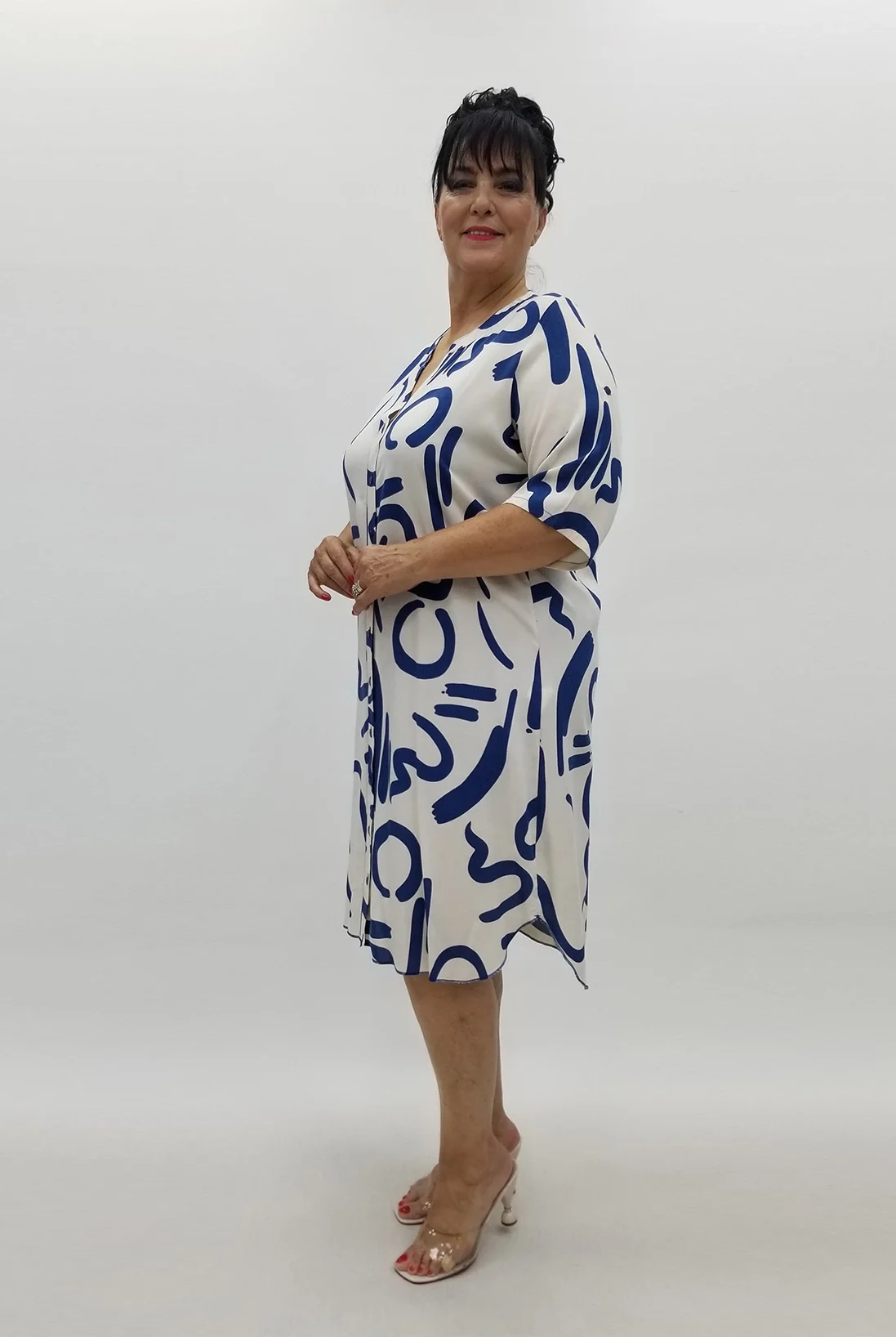 Miraggio Büyük Beden Elbise 98995 İNDİGO