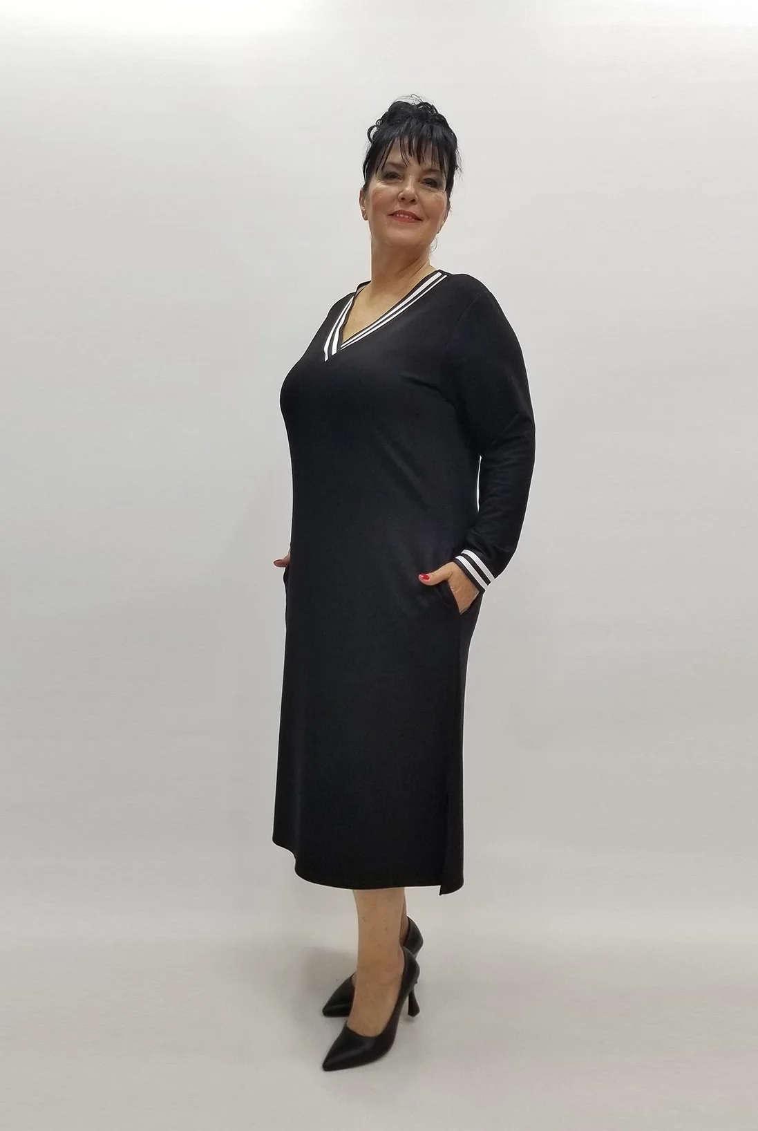 Miraggio Büyük Beden Elbise 99021 SİYAH