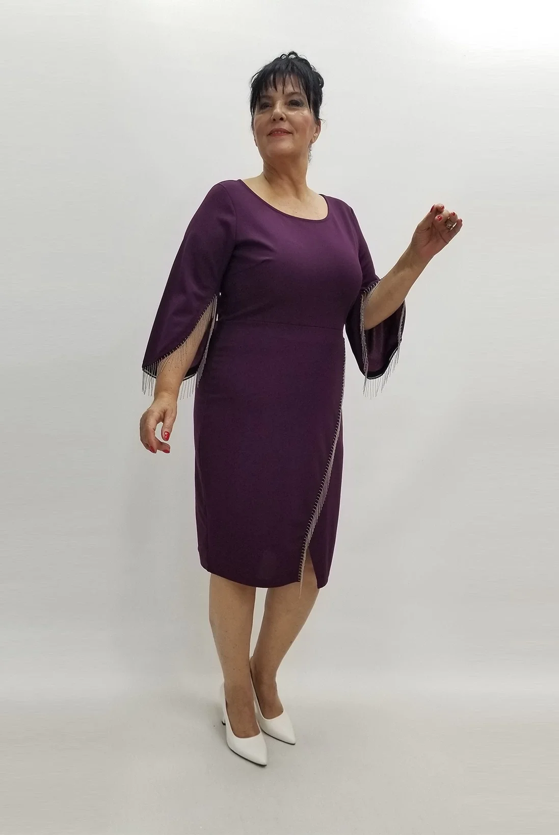 Miraggio Büyük Beden Elbise 99024 MÜRDÜM