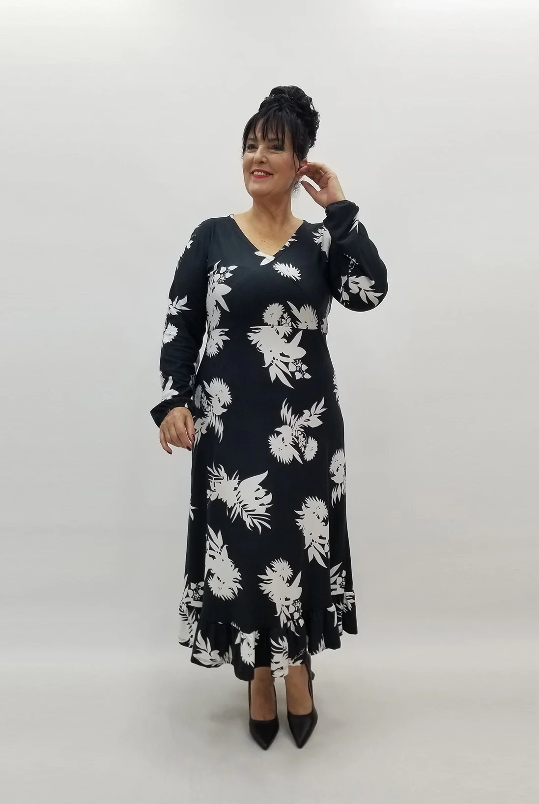 Miraggio Büyük Beden Elbise 99064 SİYAH