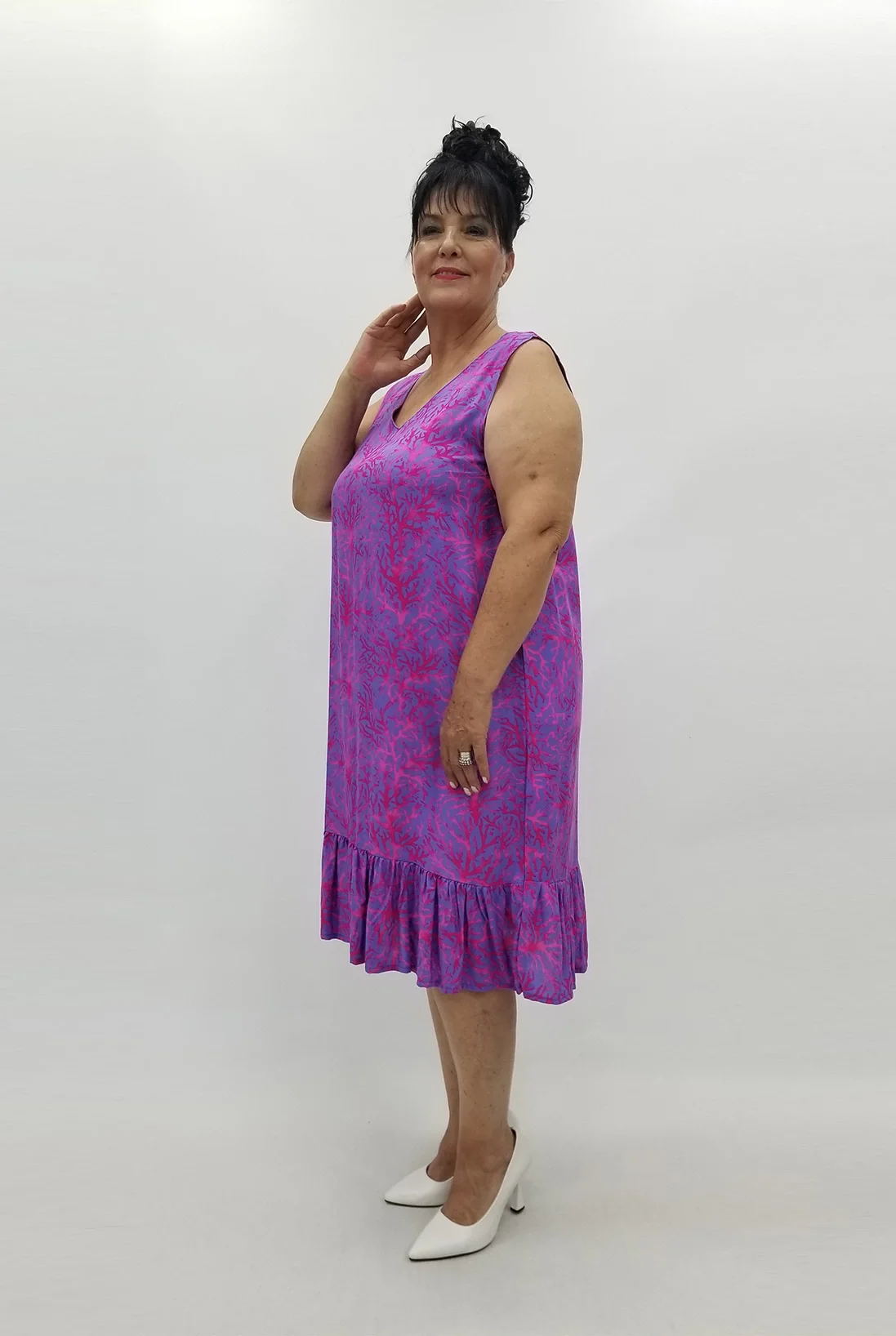 Miraggio Büyük Beden Elbise 99073 FUŞYA