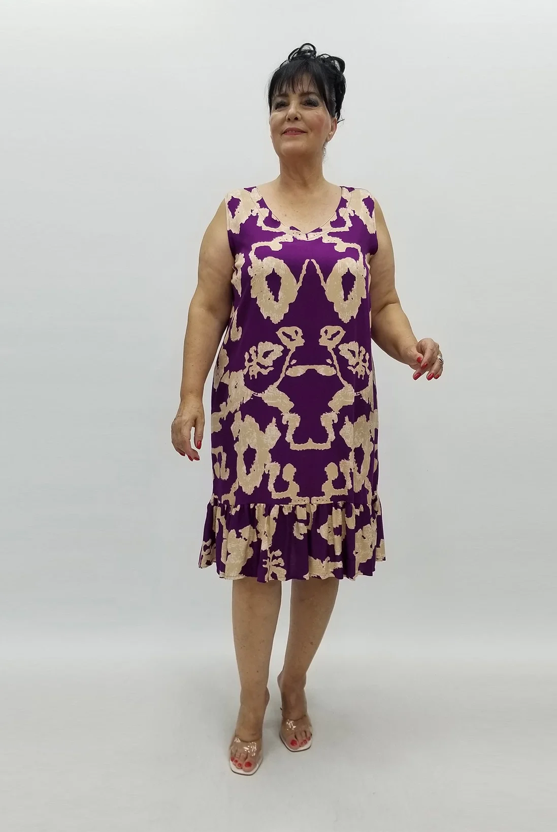 Miraggio Büyük Beden Elbise 99074 MÜRDÜM