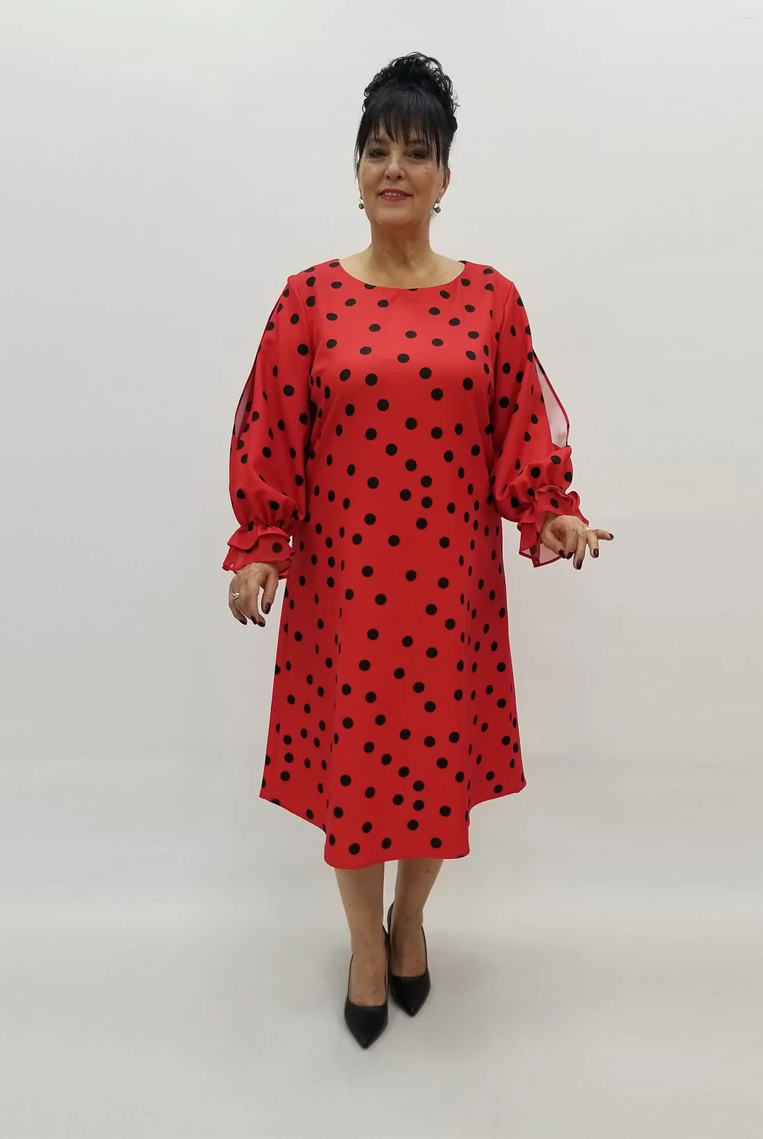 Miraggio Büyük Beden Elbise 99111 KIRMIZI