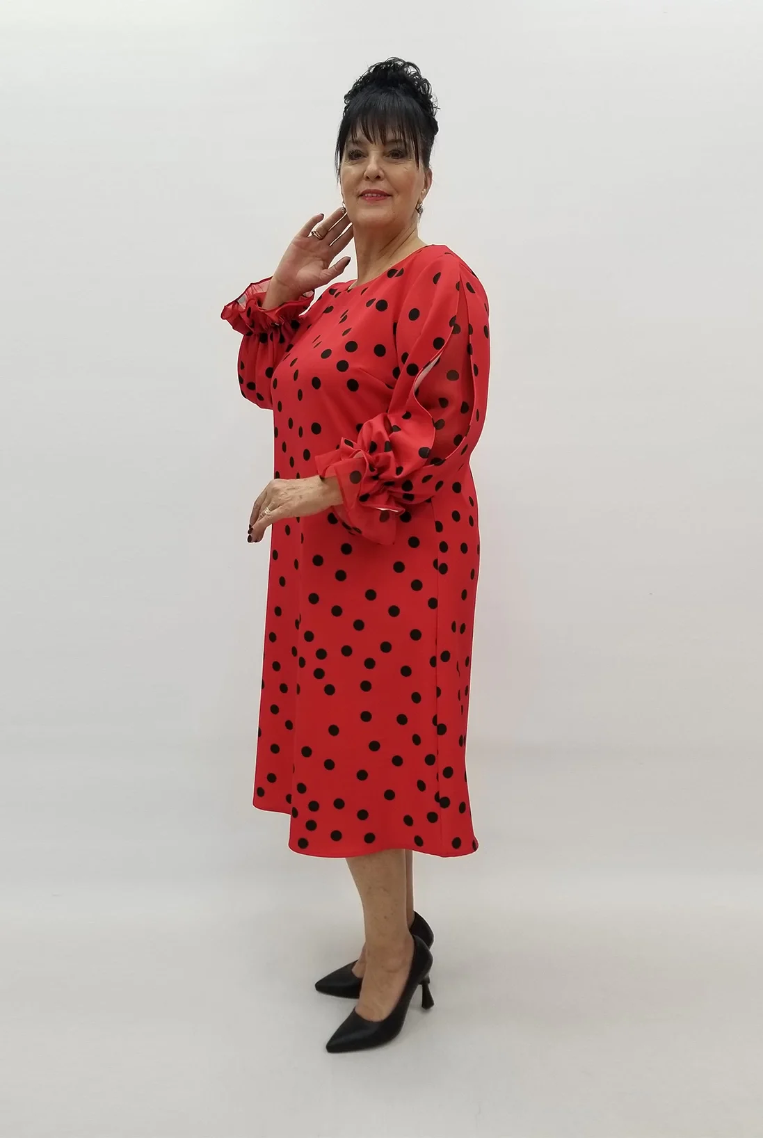 Miraggio Büyük Beden Elbise 99111 KIRMIZI