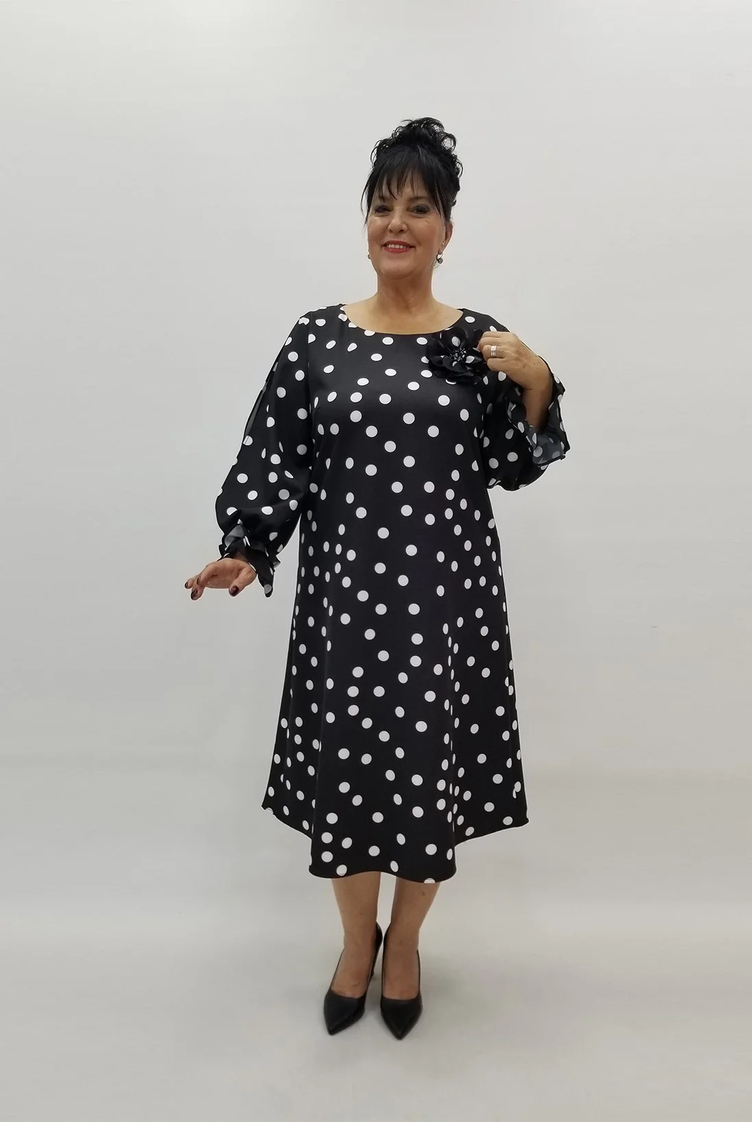 Miraggio Büyük Beden Elbise 99111 SİYAH