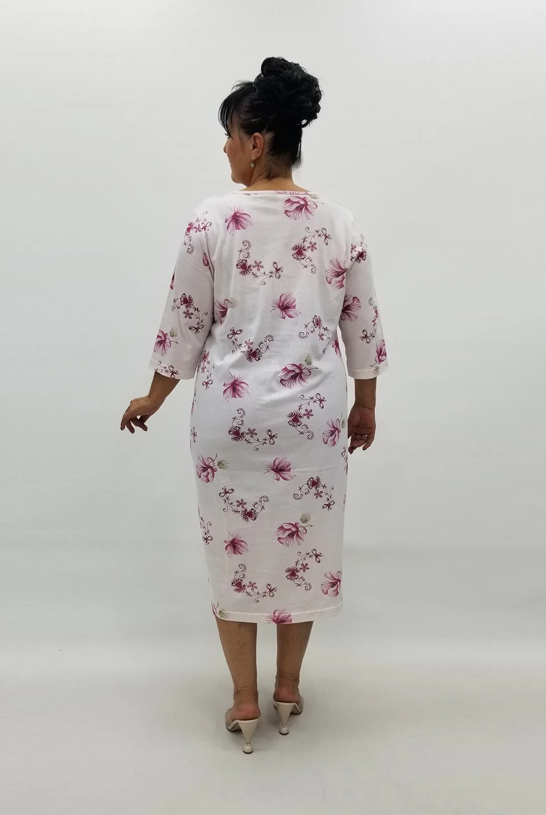 Miraggio Büyük Beden Elbise 99127 BORDO ÇİÇEKLİ