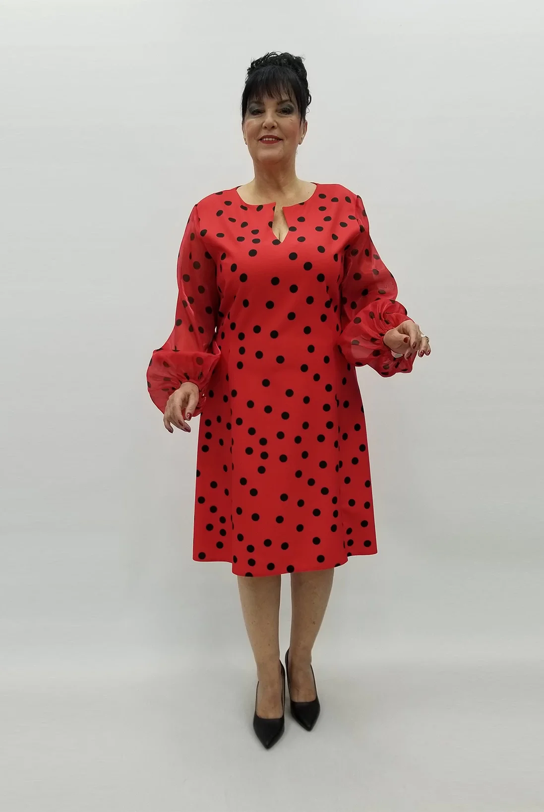 Miraggio Büyük Beden Elbise 99194 KIRMIZI