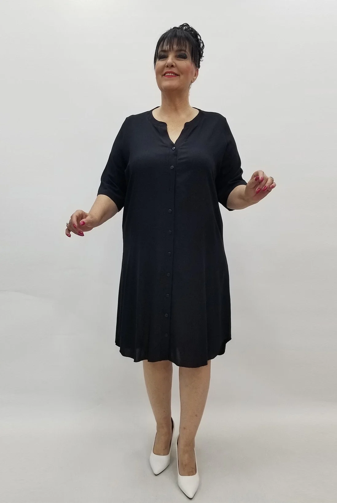 Miraggio Büyük Beden Elbise 99263 SİYAH