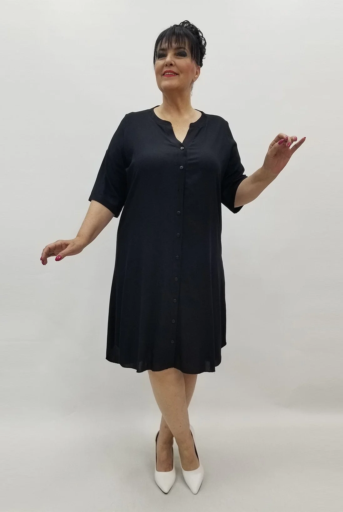 Miraggio Büyük Beden Elbise 99263 SİYAH