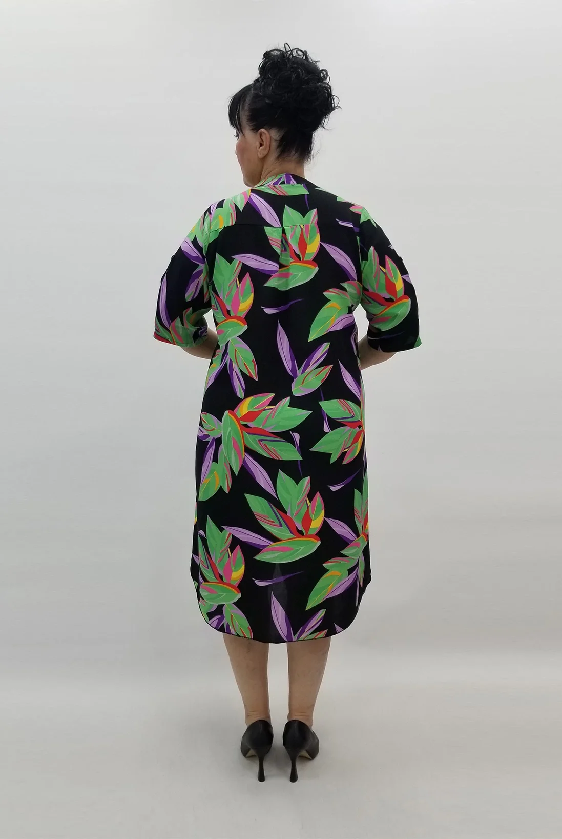 Miraggio Büyük Beden Elbise 99264 SİYAH/YEŞİL