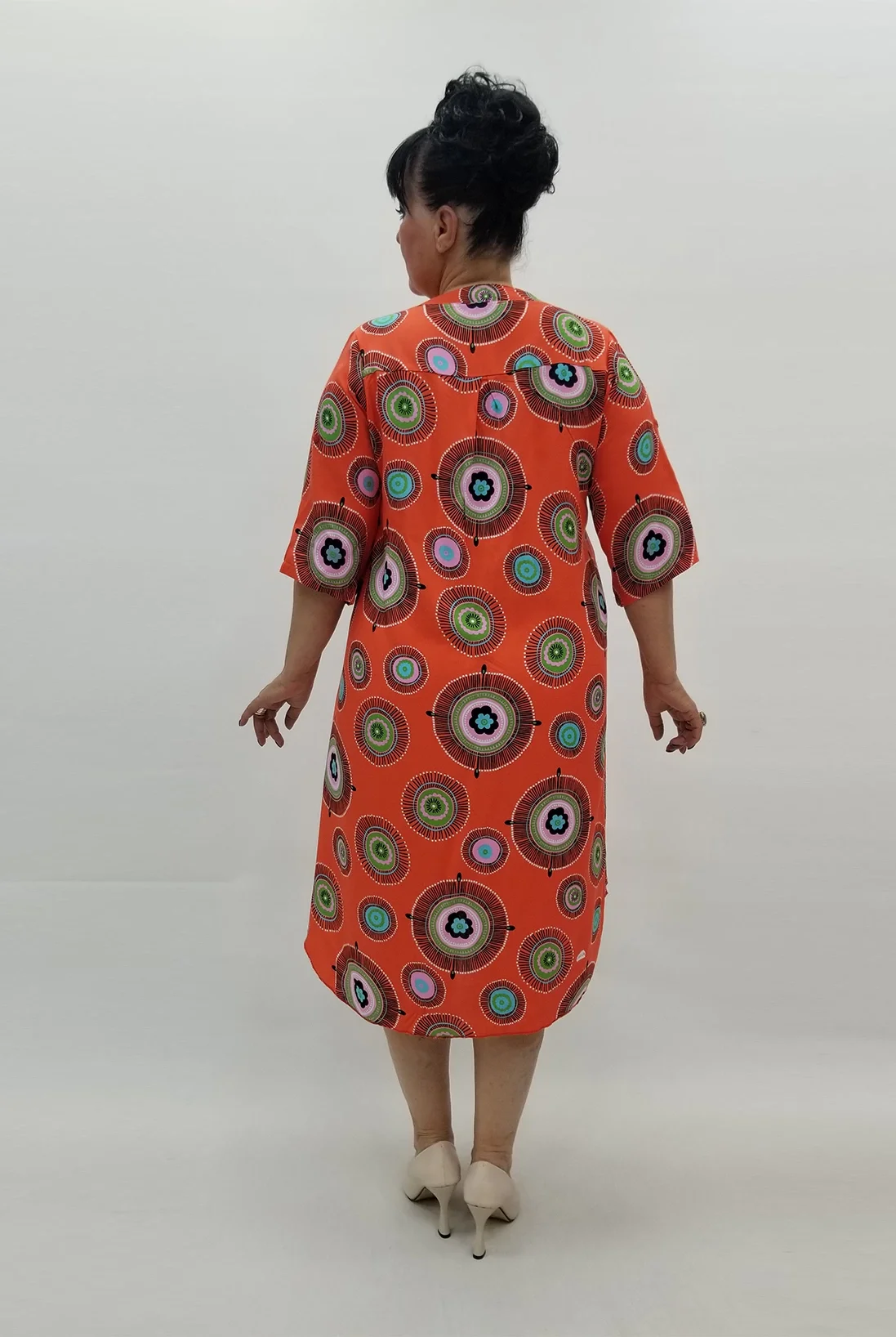 Miraggio Büyük Beden Elbise 99266 TURUNCU