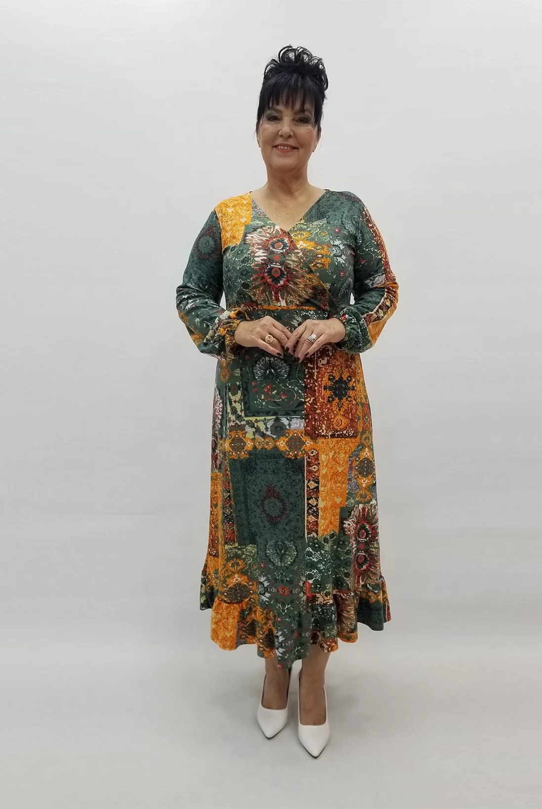 Miraggio Büyük Beden Elbise 99304 HAKİ