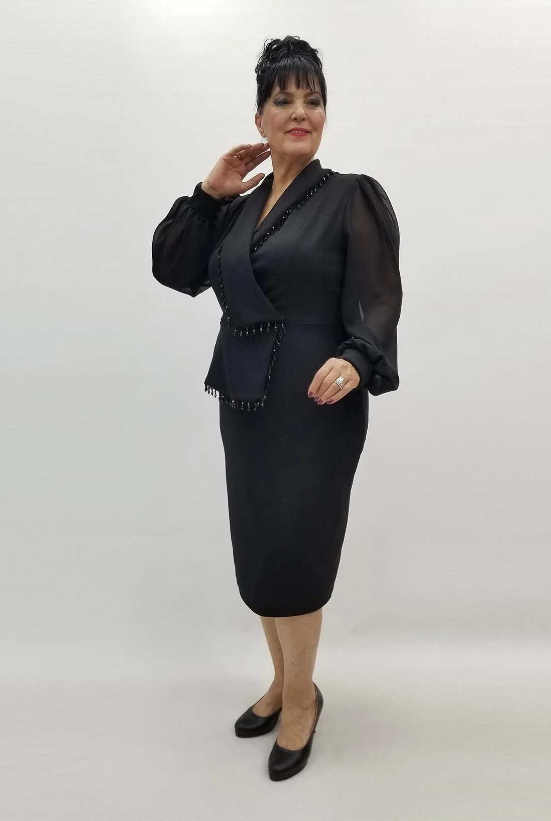 Miraggio Büyük Beden Elbise 99325 SİYAH