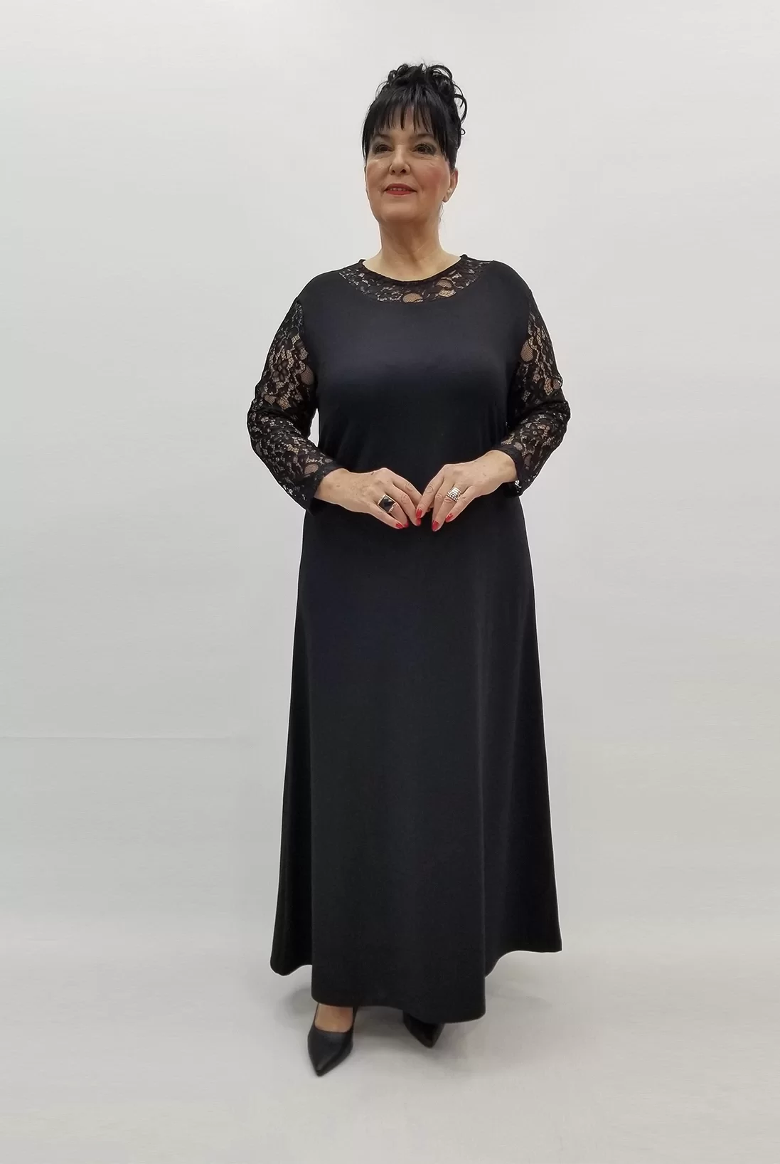 Miraggio Büyük Beden Elbise 99428 SİYAH