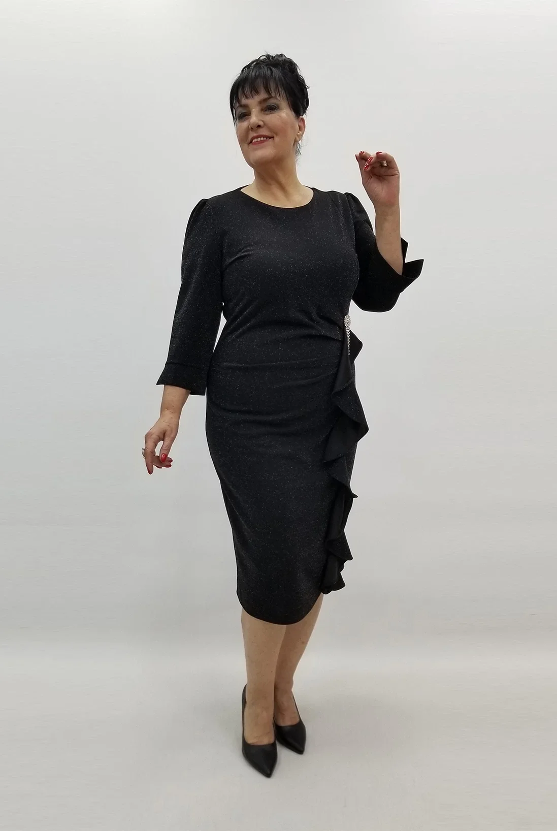 Miraggio Büyük Beden Elbise 99436 SİYAH