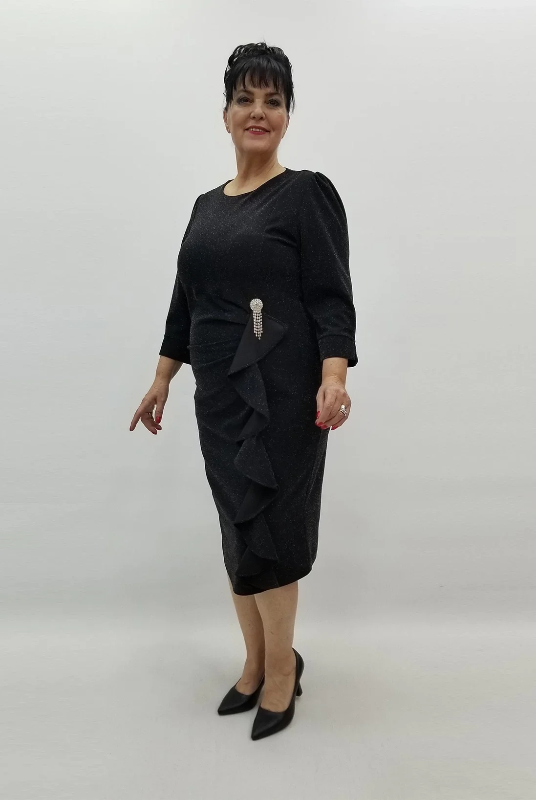 Miraggio Büyük Beden Elbise 99436 SİYAH