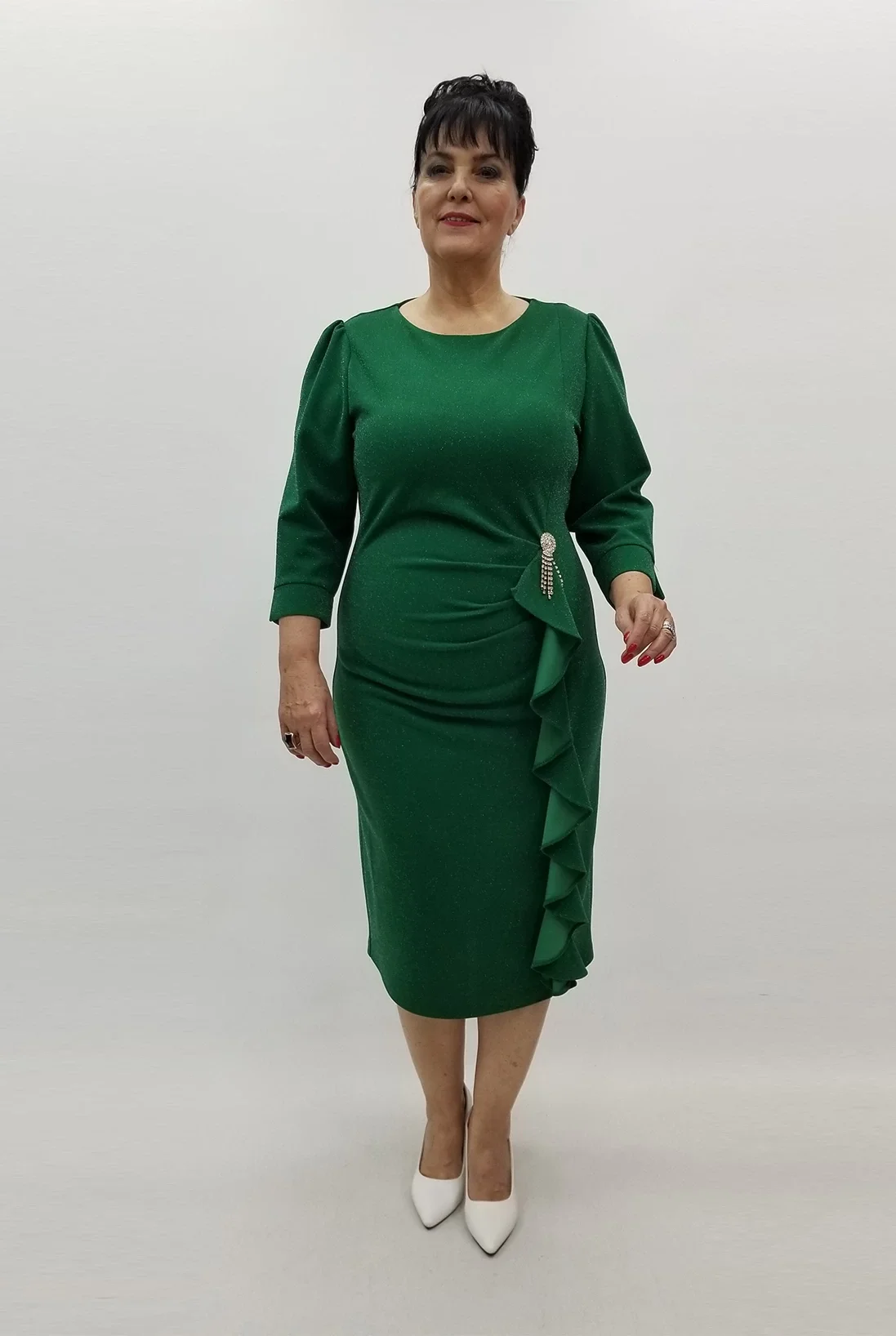 Miraggio Büyük Beden Elbise 99436 YEŞİL