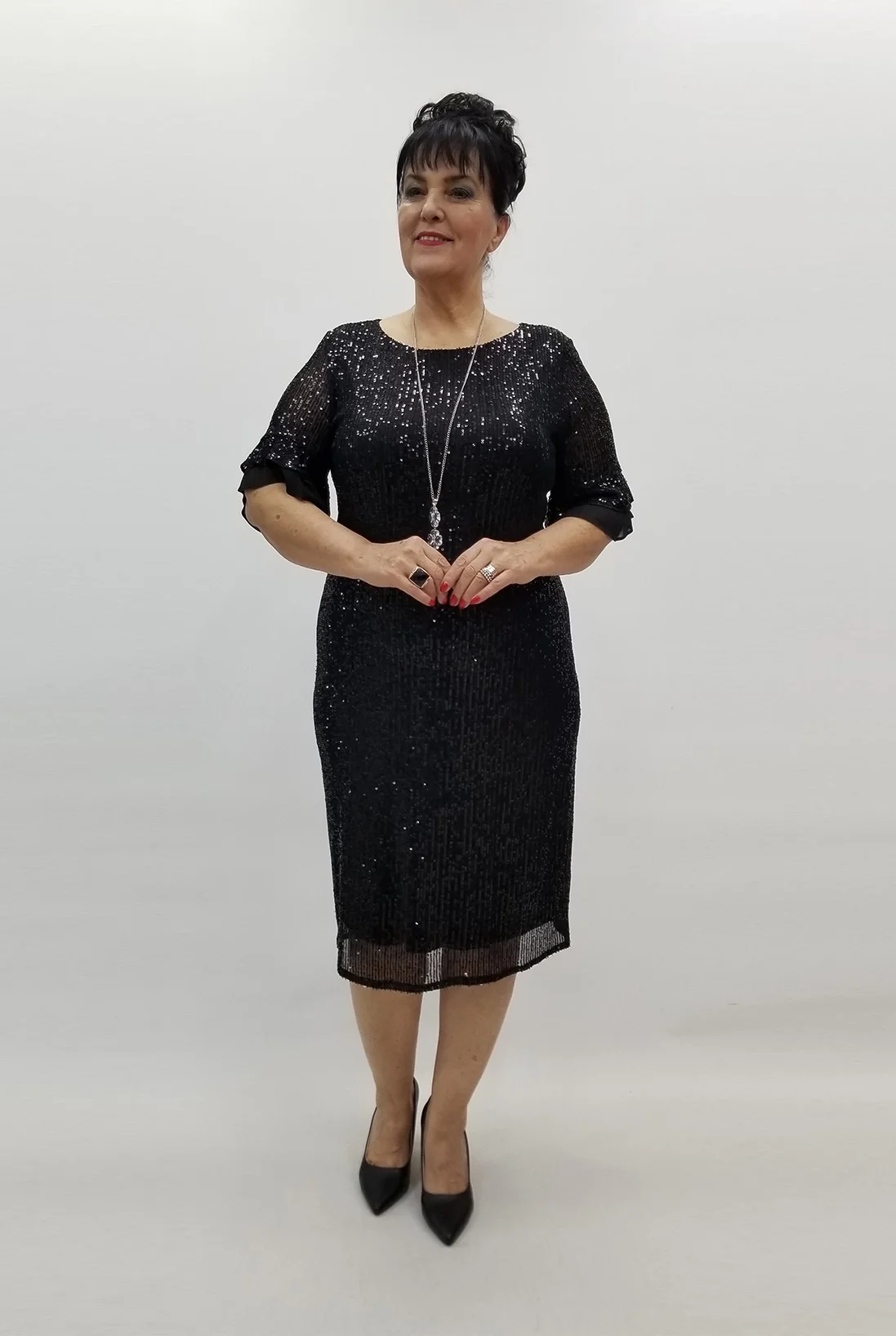 Miraggio Büyük Beden Elbise 99438 SİYAH