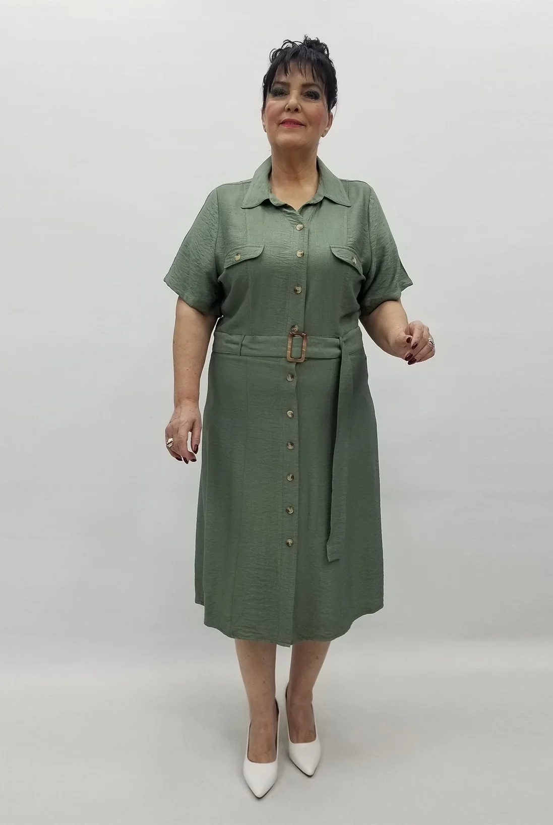 Miraggio Büyük Beden Elbise 99540 HAKİ