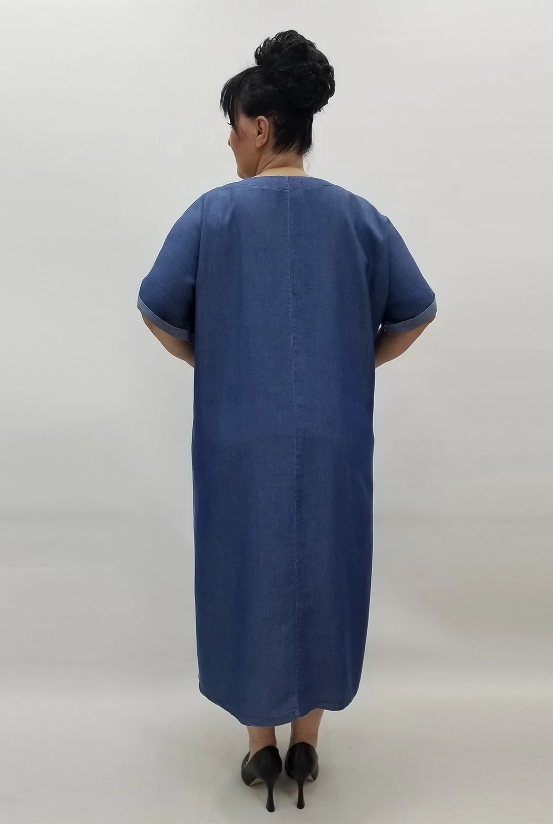 Miraggio Büyük Beden Elbise 99588 KOT MAVİ