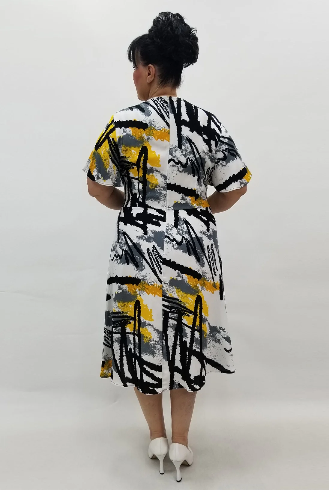 Miraggio Büyük Beden Elbise 99639 SARI