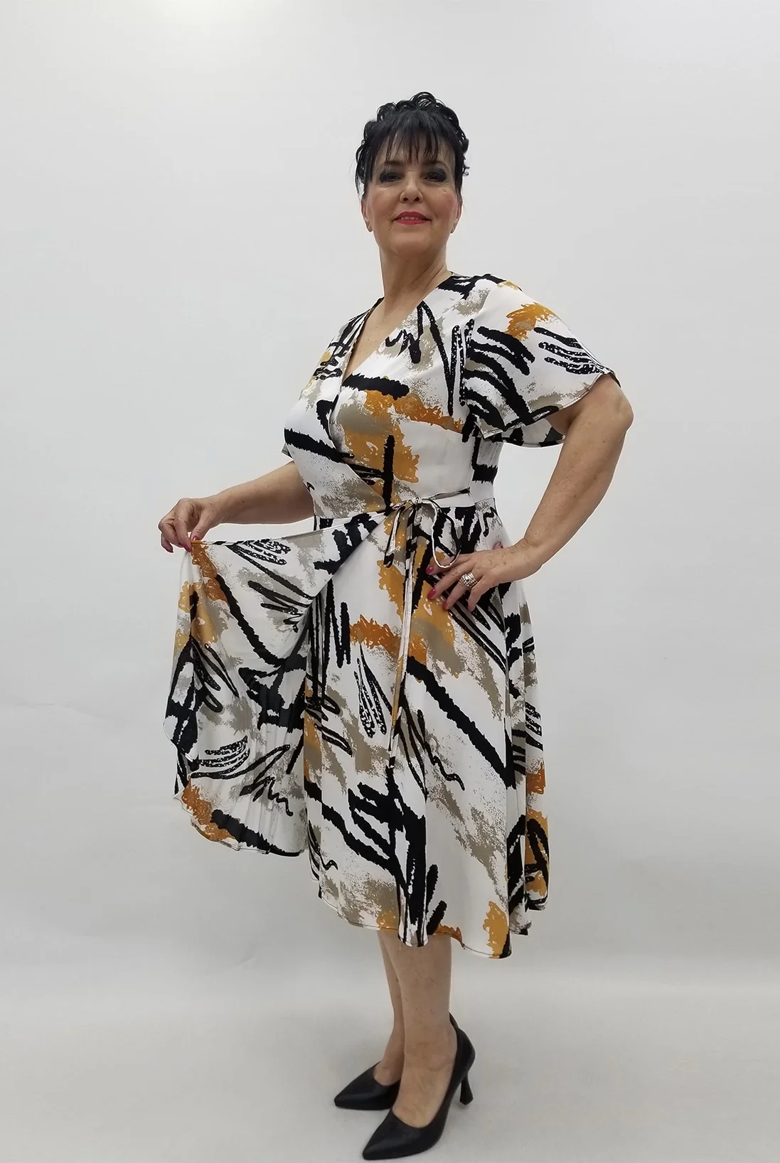 Miraggio Büyük Beden Elbise 99639 TABA