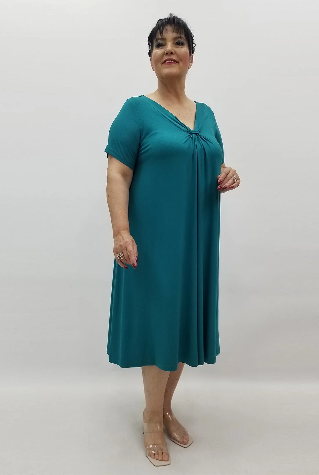 Miraggio Büyük Beden Elbise 99654 PETROL