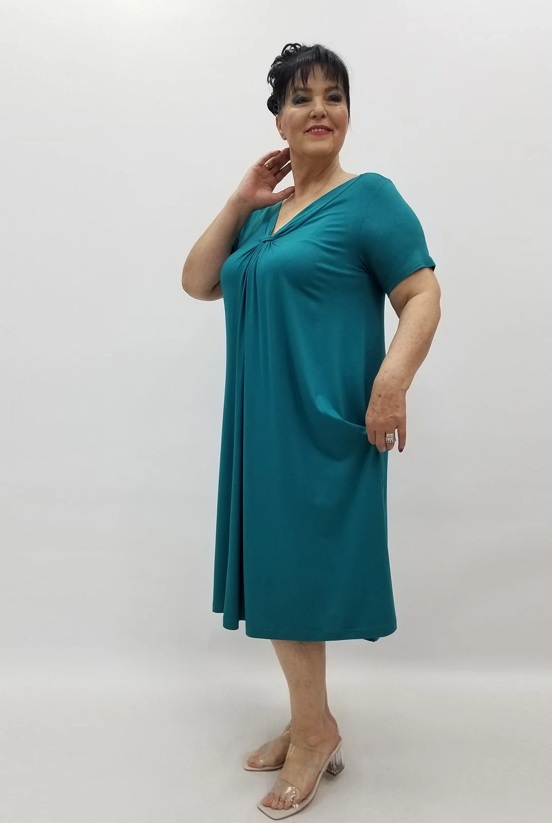 Miraggio Büyük Beden Elbise 99654 PETROL