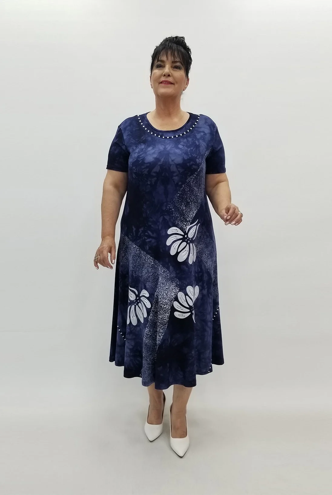 Miraggio Büyük Beden Elbise 99668 LACİVERT