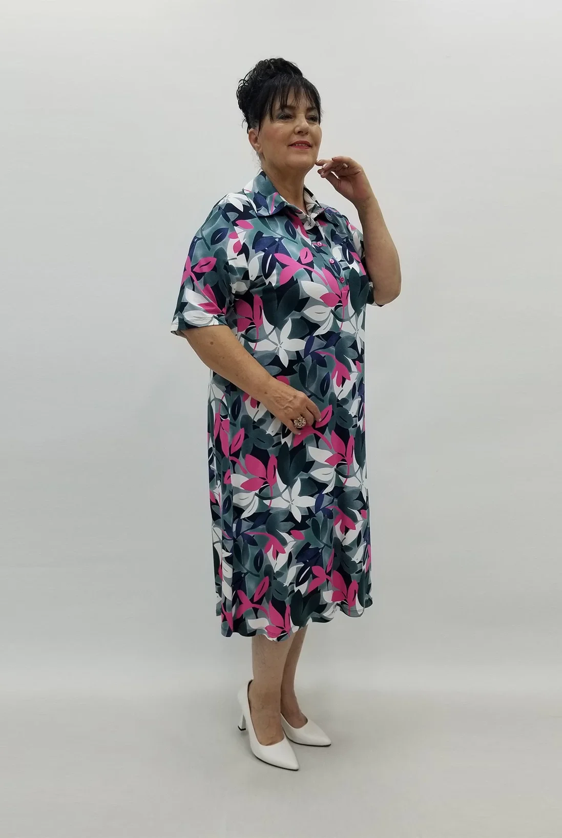 Miraggio Büyük Beden Elbise 99686 YEŞİL