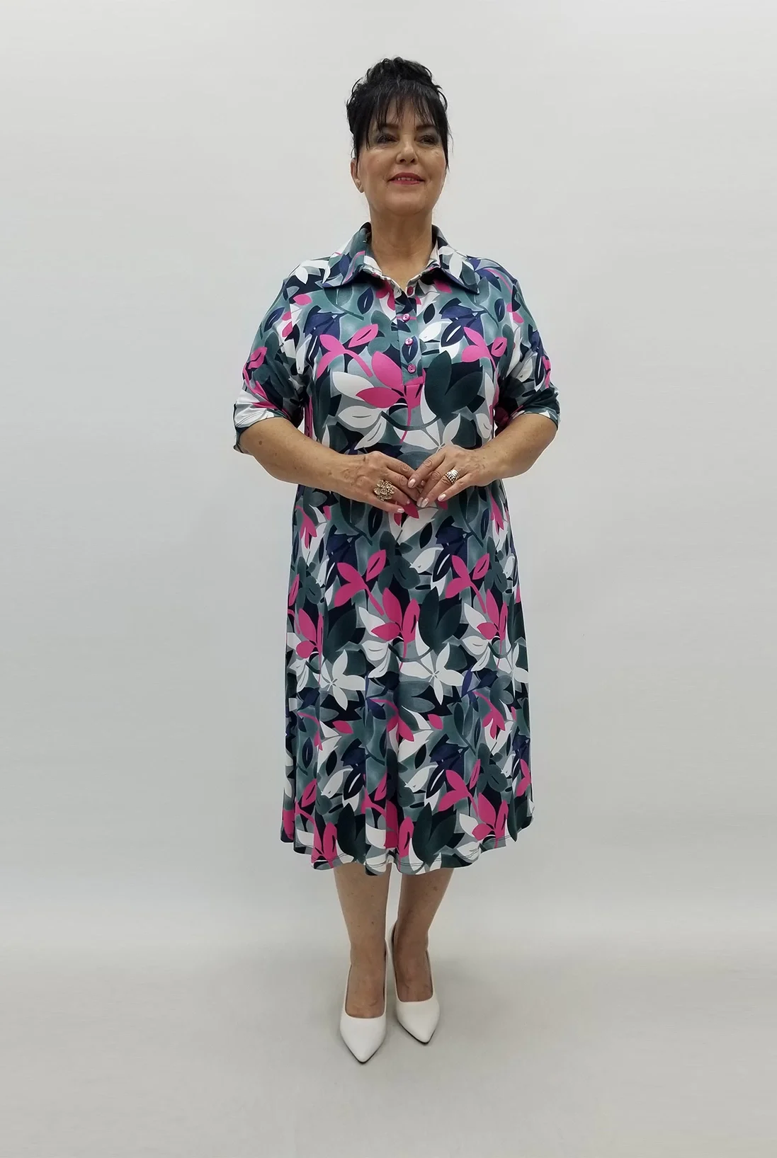 Miraggio Büyük Beden Elbise 99686 YEŞİL