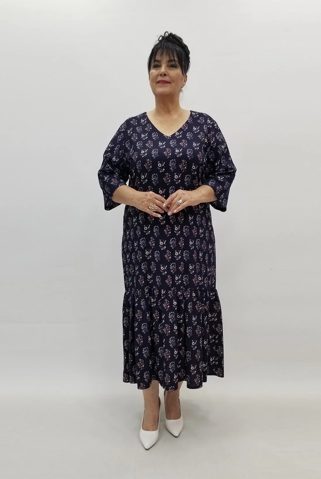 Miraggio Büyük Beden Elbise 99712 LACİVERT