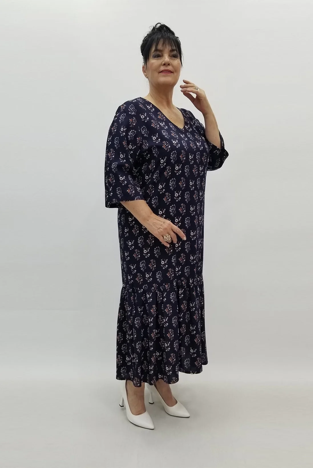 Miraggio Büyük Beden Elbise 99712 LACİVERT