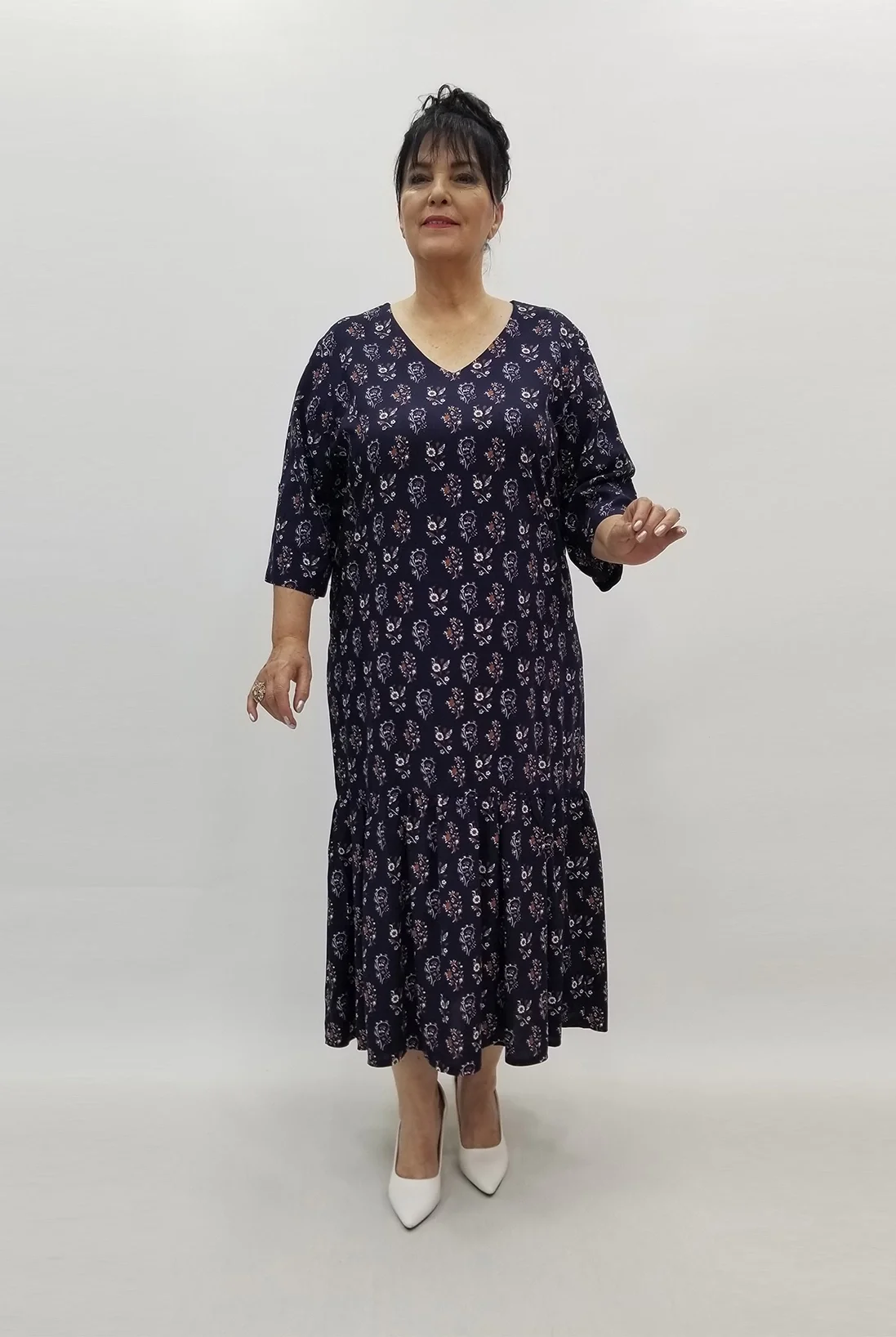 Miraggio Büyük Beden Elbise 99712 LACİVERT