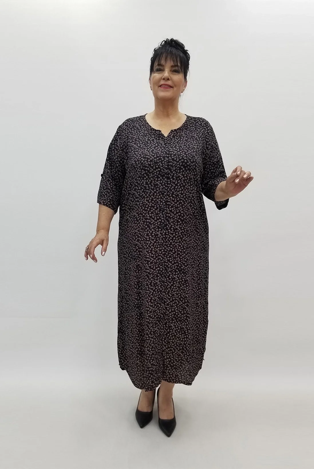 Miraggio Büyük Beden Elbise 99713 SİYAH