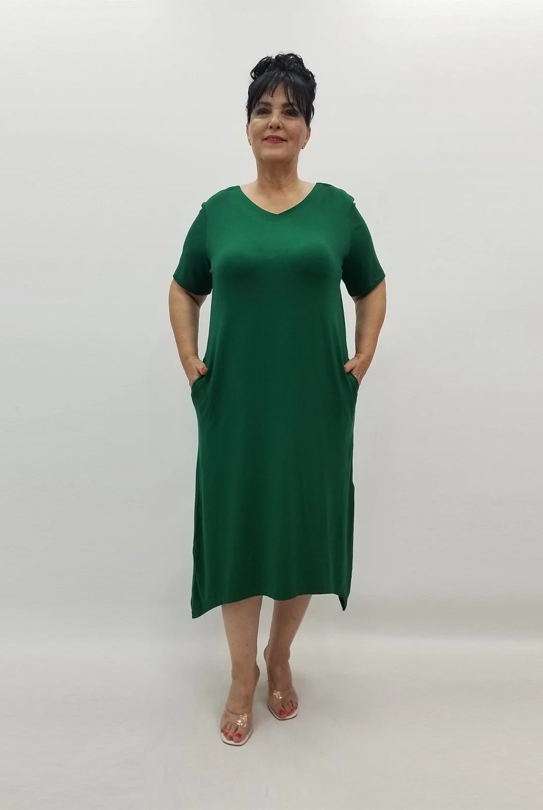 Miraggio Büyük Beden Elbise 99793 ZÜMRÜT YEŞİLİ