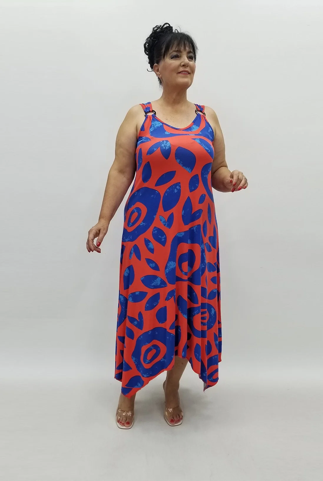 Miraggio Büyük Beden Elbise 99798 NAR ÇİÇEĞİ