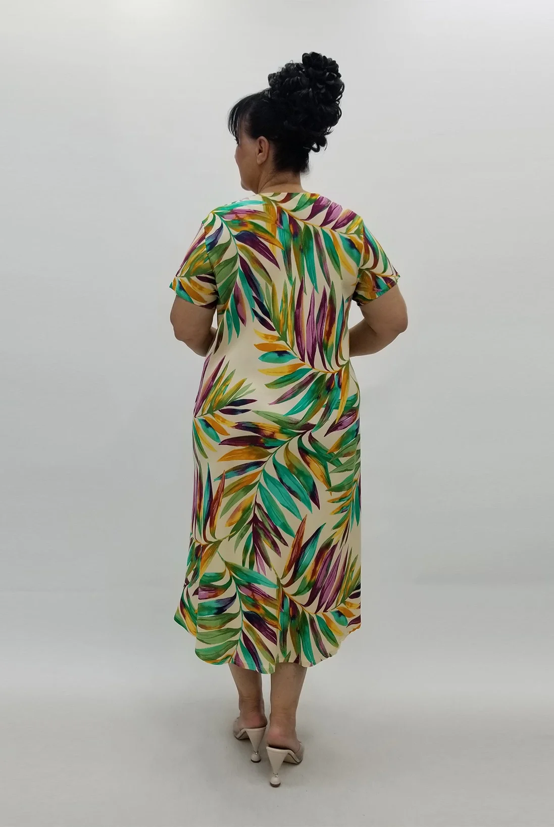 Miraggio Büyük Beden Elbise 99810 KREM