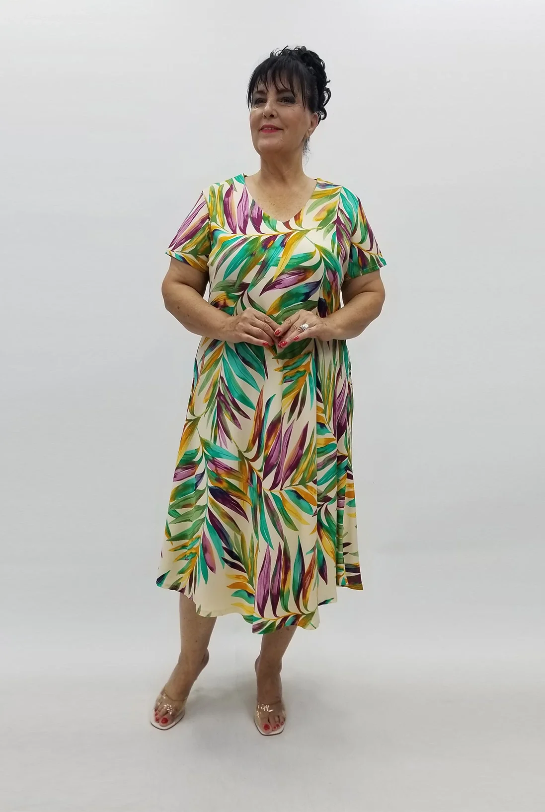 Miraggio Büyük Beden Elbise 99810 KREM