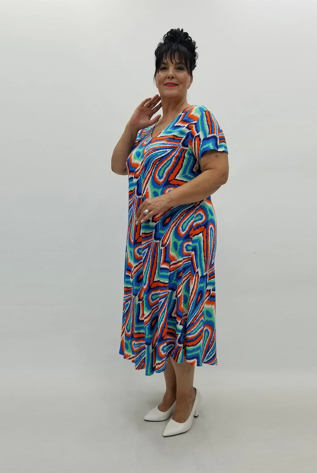 Miraggio Büyük Beden Elbise 99810 ORANJ