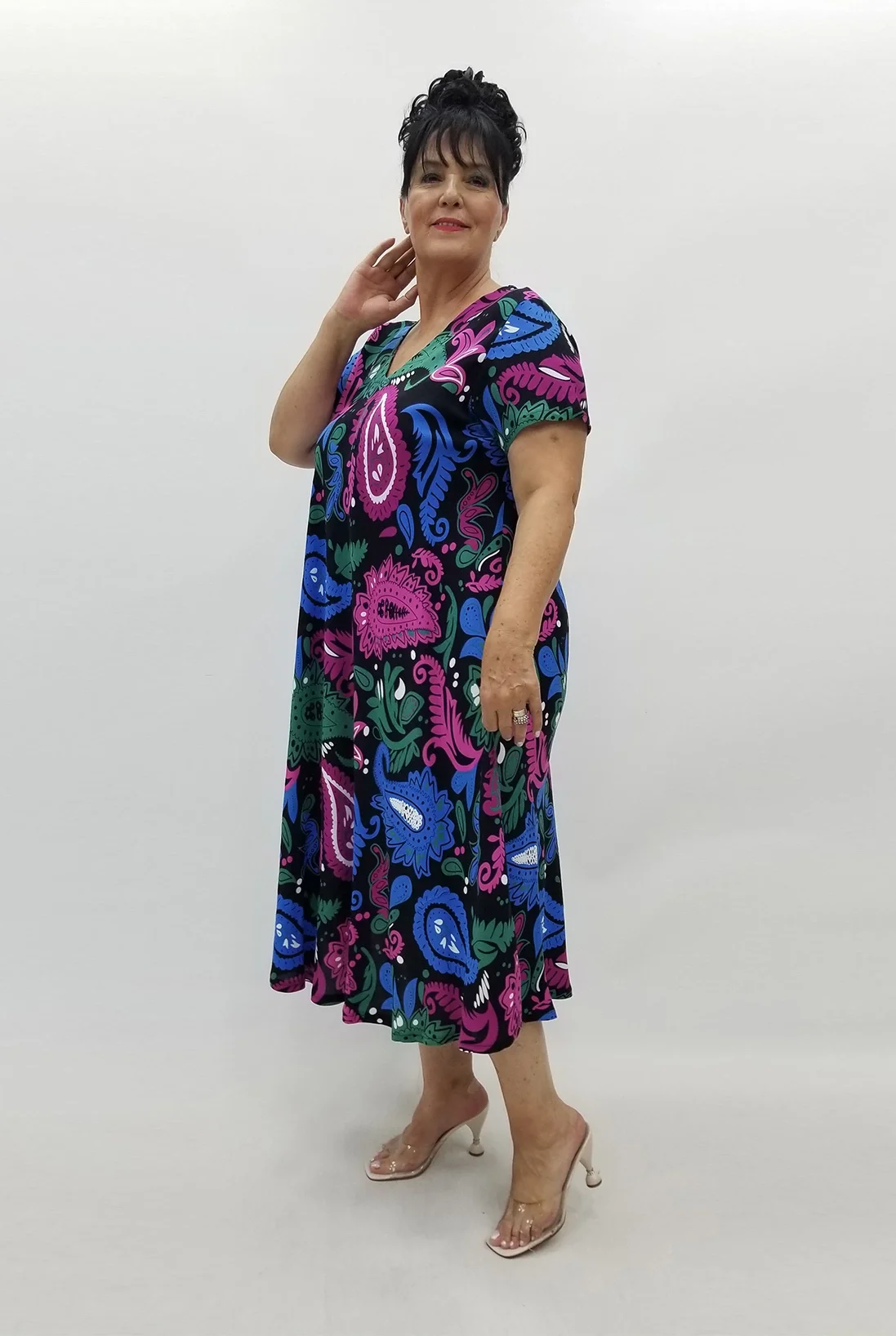 Miraggio Büyük Beden Elbise 99810 SİYAH/SAKS